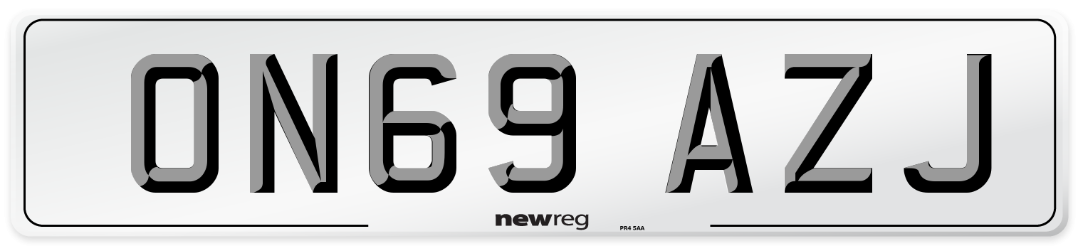 ON69 AZJ Number Plate from New Reg